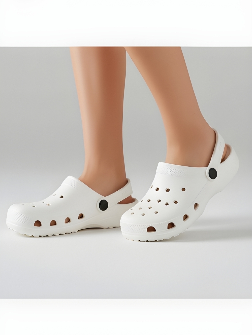 Classic White Comfort Clog Mule - Versatile Easy Slip-On Wear Breathability 6.5